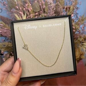 NEW IN BOX Disney x Baublebar Mickey Mouse gold studded dainty necklace